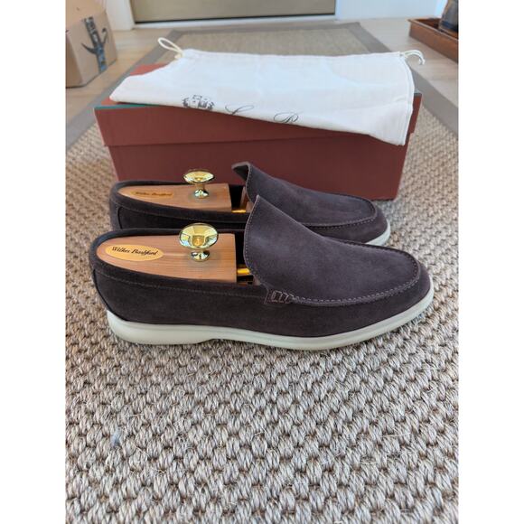 LOWEST $ ONLINE Men’s Loro Piana Brown Suede Summer walk Loafers Size 41 - Picture 2 of 13